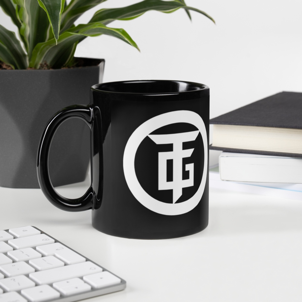 Black TG Logo and Text Mug